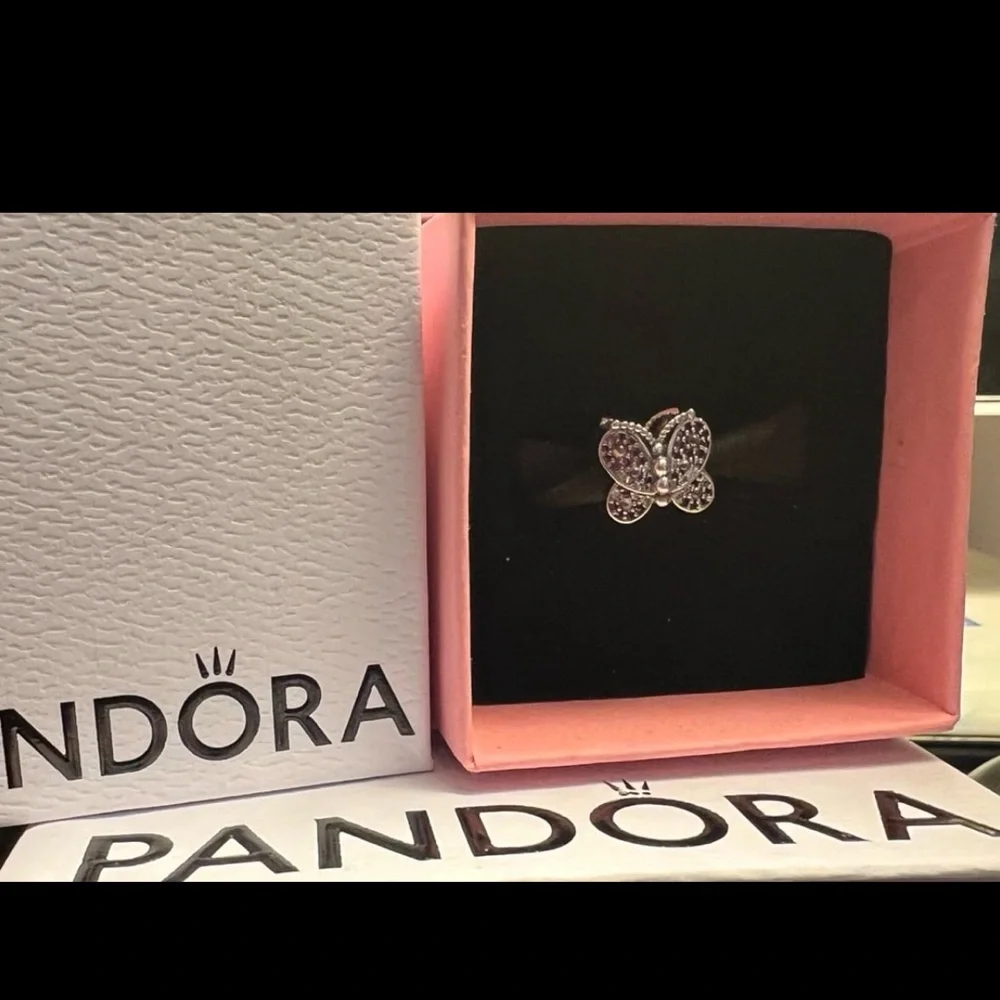 PANDORA Dazzling Pink Butterfly 925 Sterling Silver Charm - 797882NCCMX